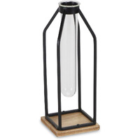 Adrie Modern Black Glass Tube Stand Decor- Small