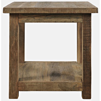 Reclamation Rustic Reclaimed Solid Wood Square End Table with Storage Shelf