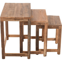 Reclamation Rustic Reclaimed Solid Wood Three-Piece Nesting Tables