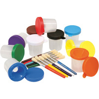 Creativity Street Paint Cups with Brushes, Set of 20