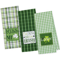 DII St Pattys Day Embroidered Dishtowel (Set of 3)
