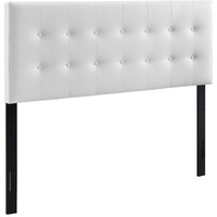 Emily King Upholstered Vinyl Headboard - White