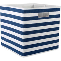DII Polyester Cube Stripe Nautical Blue Square