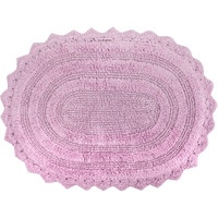 DII Mauve Small Oval Crochet Bath Mat