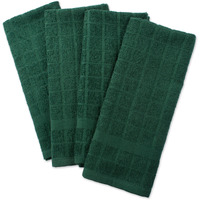 DII Solid Dark Green Windowpane Terry Dishtowel (Set of 4)