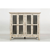 Rustic Shores 48" Coastal Distressed Acacia Four-Door Accent Cabinet