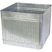 Vintage Square Raised Garden Planter, 22"W x 18"H x 22"D, aged galvanized finish, 1/cs