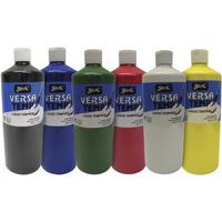 Sax Versatemp Heavy-Bodied Tempera Paint, Assorted Colors, Quart Set of 6