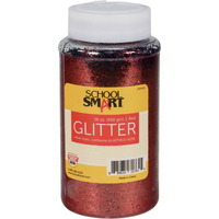 School Smart Craft Glitter, 1 Pound Jar, Red