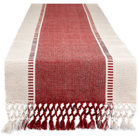 DII Barn Red Dobby Stripe Table Runner 13x108