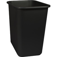 School Smart Indoor Waste Basket, 28 Quart, Black, Each