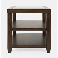 Urban Icon Contemporary Glass Inlay End Table with Storage