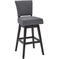 Gia 26" Counter Height Wood Swivel Tufted Barstool in Espresso Finish with Grey Fabric