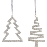 Jewel Tree (Set of 6) 4.75"H, 5.75"H Iron/Glass