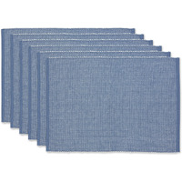 DII Stonewash Blue & White 2-Tone Ribbed Placemat (Set of 6)