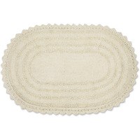 DII Off White Large Oval Crochet Bath Mat
