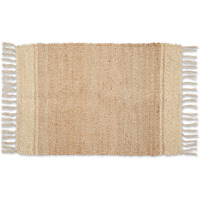 DII Off White With Natural Jute Stripes Hand-Loomed Rug