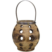 Lantern 11.5"D x 17.5"H Wood/Steel