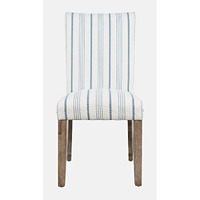 Eastern Tides Coastal Wire-Brushed Acacia Upholstered Parsons Dining Chair (Set of 2)