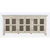 Rustic Shores 70" Coastal Distressed Acacia Six-Door Sideboard Cabinet