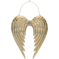Brushed Metal Angel Wings Ornament 30"H
