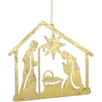 Metal Holy Family Cut Out Ornament (Set of 12)