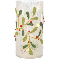 Beaded Glass Mistletoe Candle Holder (Set of 2)
