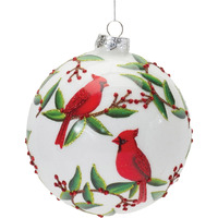 Cardinal Bird Ball Ornament (Set of 6)