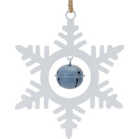 Metal Snowflake with Bell Ornament (Set of 12)