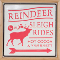Reindeer Rides Wall Sign 15.5"SQ