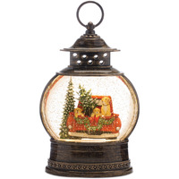 LED Snow Globe with Pickup Truck 11.5"H