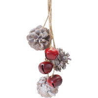 Bell and Pine Cone Drop Ornament (Set of 6)