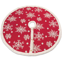 Red Woven Snowflake Tree Skirt 48"D