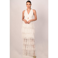Clarise White Lace Maxi Dress