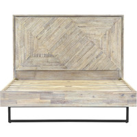 Peridot King Platform Bed Frame in Natural Acacia Wood
