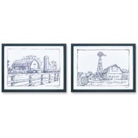 Barn Print (Set of 2) 15.75"L x 12"H MDF/Paper