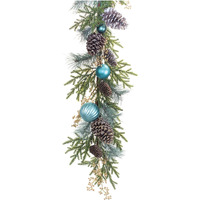 Decorated Holiday Pine Garland 6'L