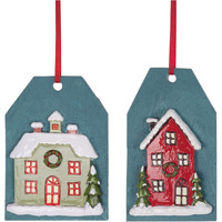 Winter House Tag Ornament (Set of 6)