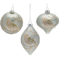 Beaded Glass Bird Ornament (Set of 6)