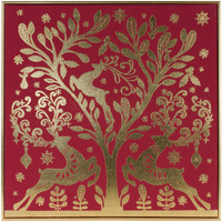 Framed Holiday Deer Print 15.5"SQ