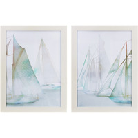 Framed Watercolor Sailboat Print (Set of 2)