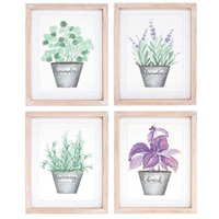 Framed Watercolor Herb Print (Set of 4)