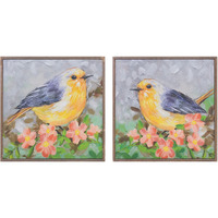 Framed Bird Canvas Block (Set of 4)