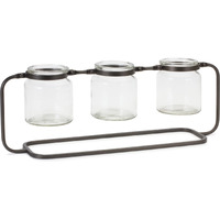 Bottle Vases in Iron Stand 19.75"L
