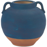 Ceramic Urn Vase with Terra Cotta Accent 7"H