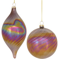 Irredescent Glass Swirl Ornament (Set of 6)