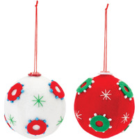 Whimsical Fabric Ball Ornament (Set of 12)