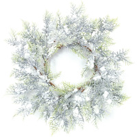 Flocked Cedar Wreath 15"D