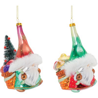 Glass Santa Gnome Ornament (Set of 6)