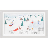 Framed Winter Scene Wall Art 19.75"L